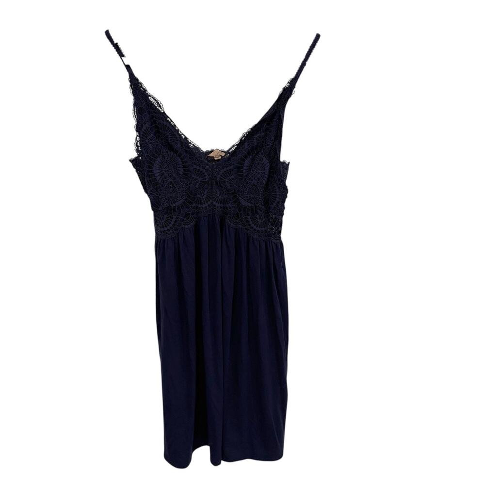 Eberjey Mariana Lace Chemise Nightgown Sleepwear Women's XS Navy